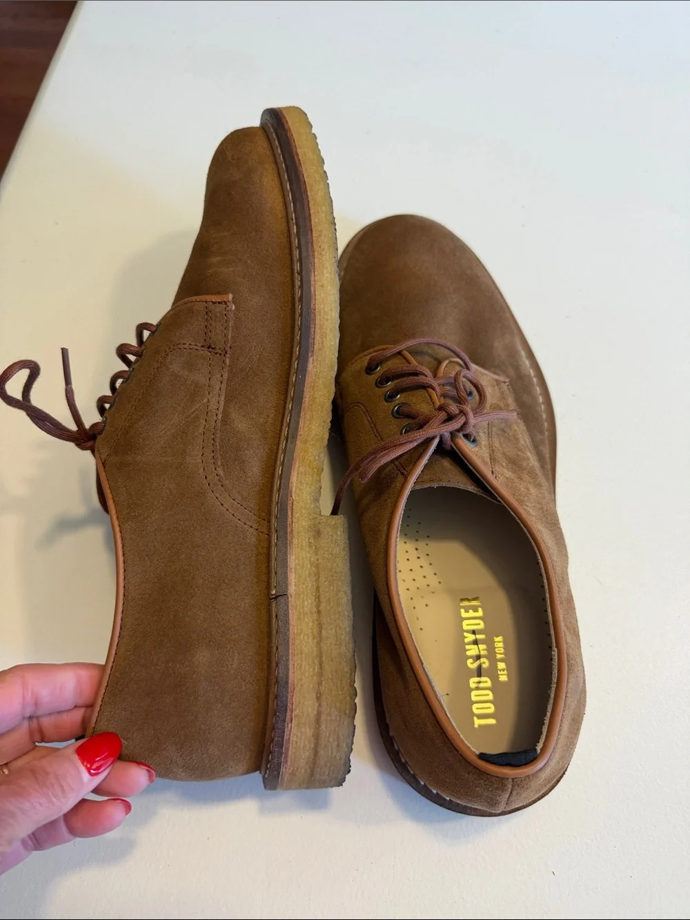 Todd Snyder Nomad Derby Men's Brown Suede Lace-Up Casual Shoes Sz 9.  Bag4